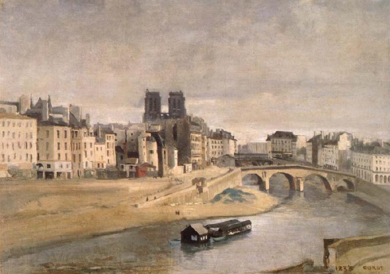 Corot Camille The Seine and the Quai give orfevres